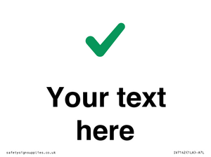 Custom plain background, green tick sign